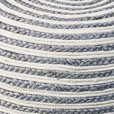 Silver Braided Pouf