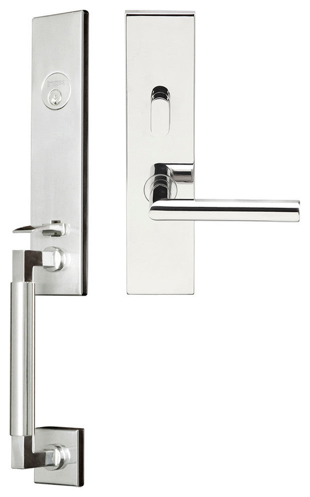 Frankfurt Lever, Mortise Entry Handleset, Right Hand, Polished Stainless Steel