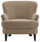Gerald Boucle Upholstered Club Chair and Ottoman Set, Brown