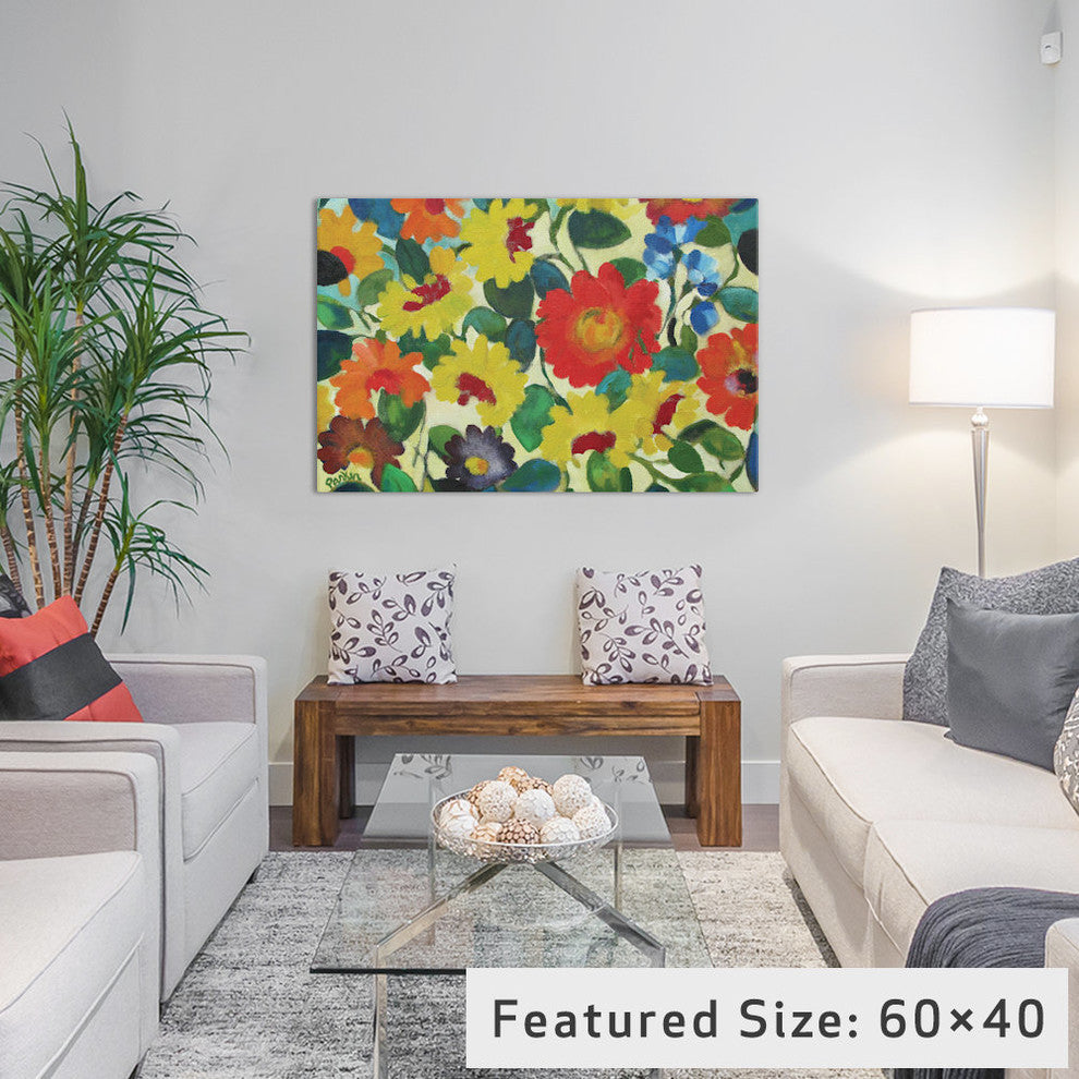 "Zinnia Meadow" by Kim Parker, 26x18x1.5