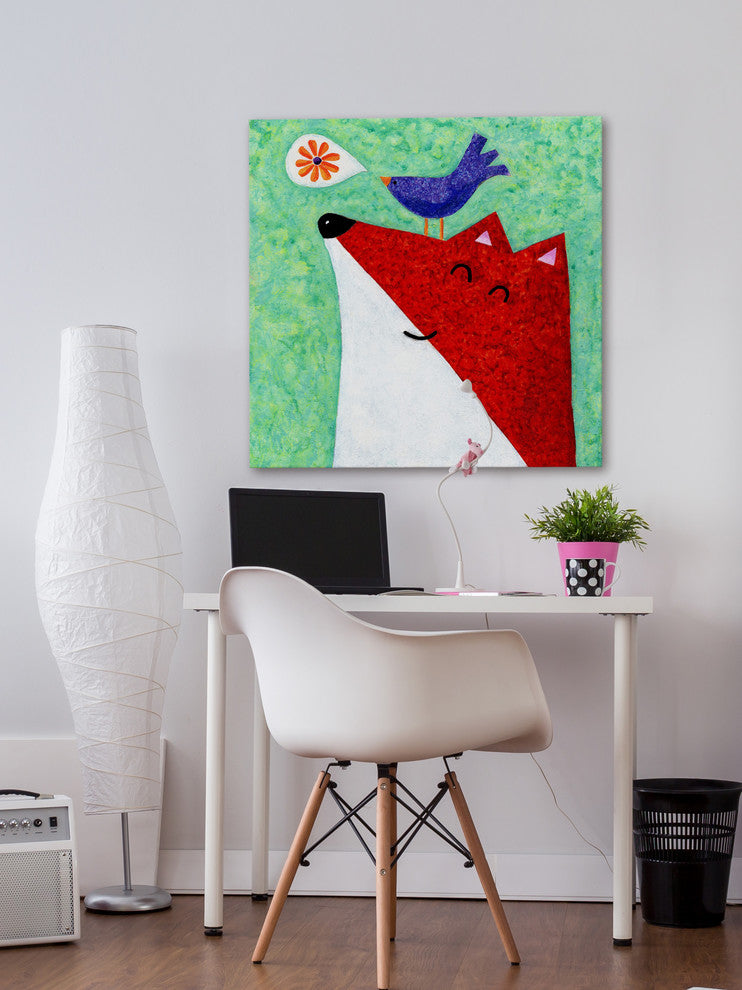 Marmont Hill, "What Does the Fox Sing" by Janet Nelson on Wrapped Canvas, 24x24