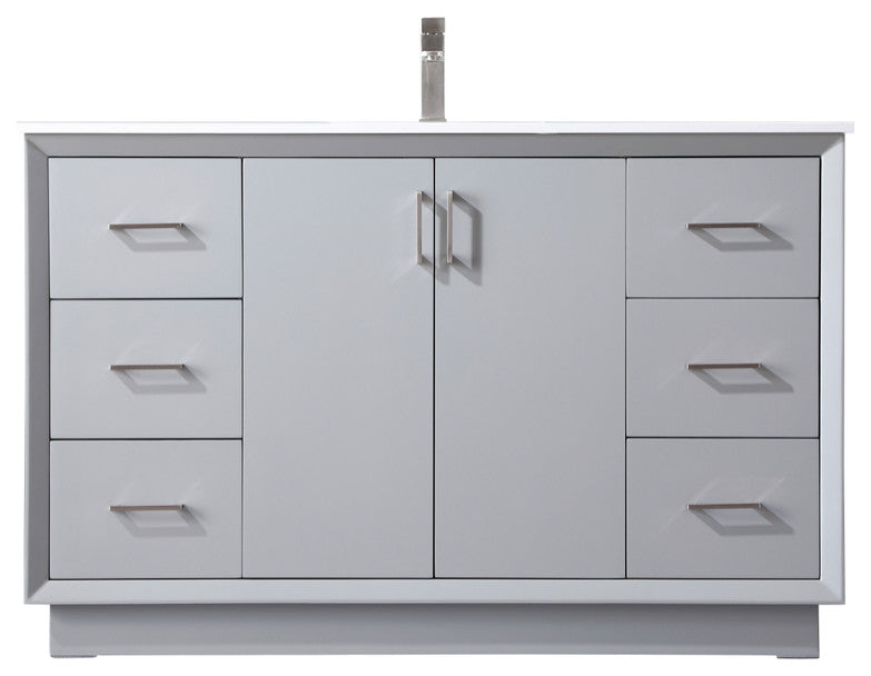 54" SIngle Bathroom Vanity, Grey