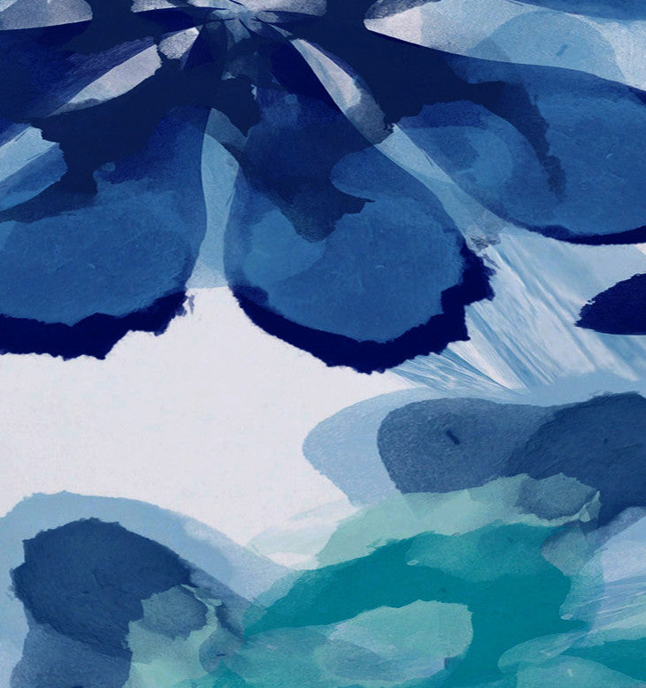 Ani, Floral Print Placemat, Blue
