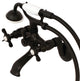 Kingston Brass Wall Mount Clawfoot Tub Faucet With Hand Shower, Matte Black