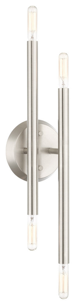 Brushed Nickel Mid Century Modern Sconce