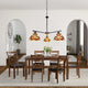 Vincent Mission Tiffany-Style 3 Light Chandelier 27" Wide
