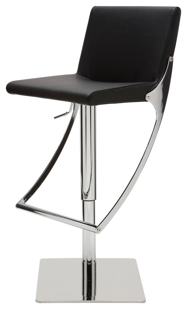 Swing Adjustable Barstool by Nuevo Living, Black