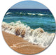 Atlantic Beach With Foaming Waves, Seascape Round Wall Art, 36"