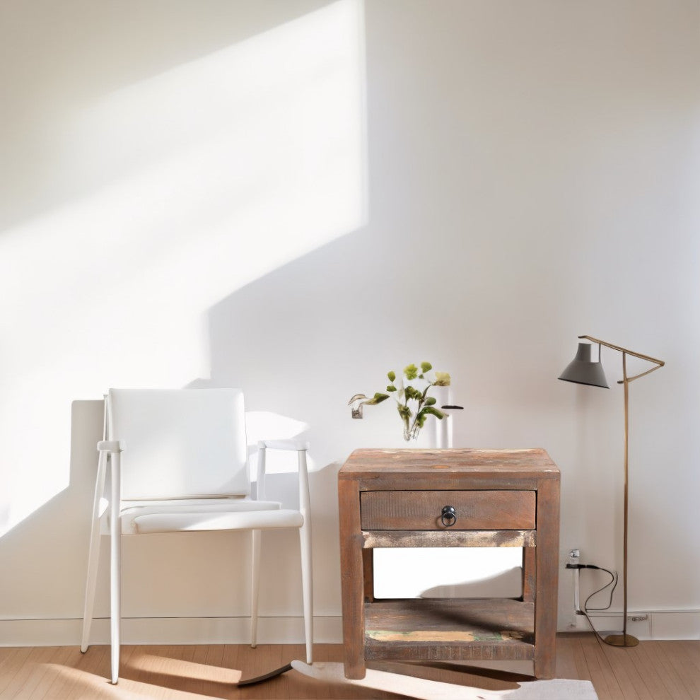Reclaimed Wood SideTable With Drawer