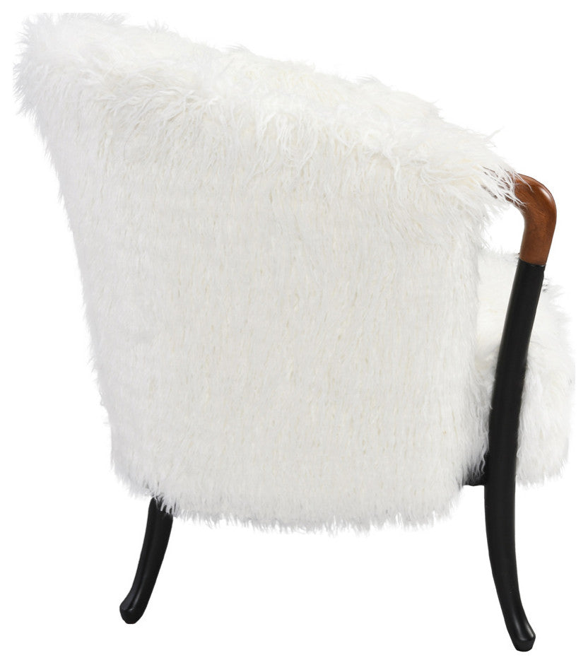 White Faux Fur Arm Chair