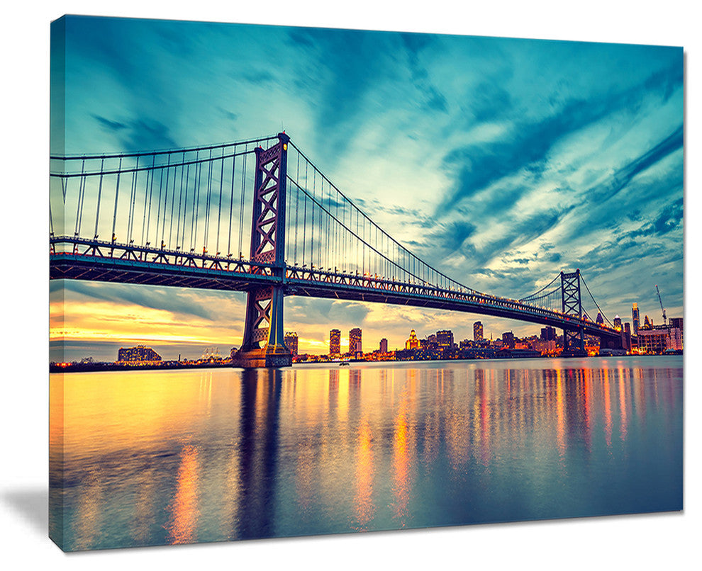 "Ben Franklin Bridge in Philadelphia" Canvas Print20"x12"