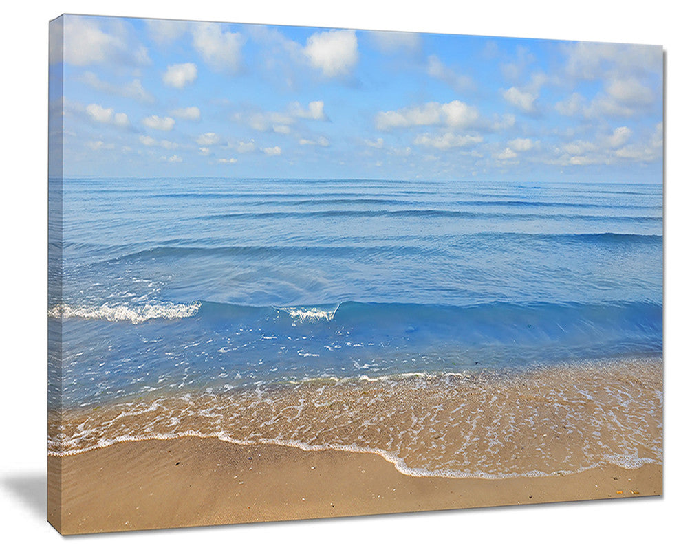 "Expansive Tropical Blue Beach" Seashore Canvas Print, 20"x12"