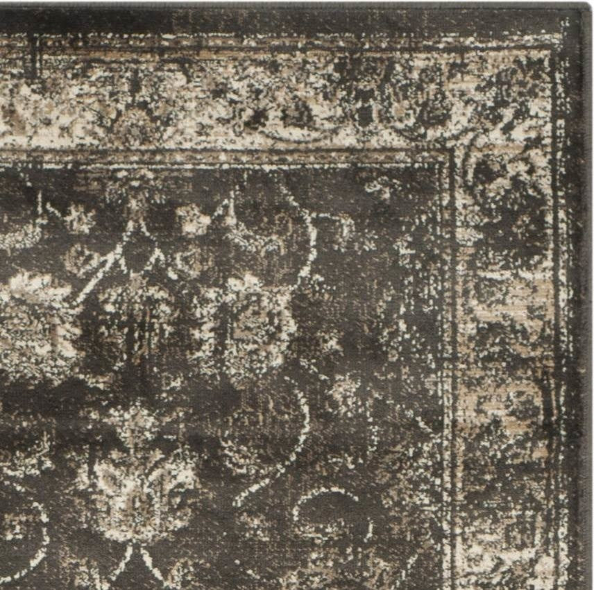 Safavieh Vintage Vtg117-330 Damask Rug, Soft Anthracite, 2'2" X 12'0"