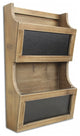 Two Tier Wooden Chalkboard Wall Storage
