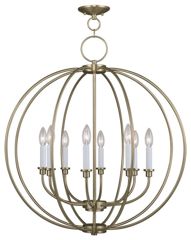 Milania Chandelier, Antique Brass