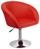 Adjustable Swivel Faux Leather Coffee Chair, Red