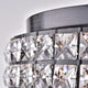 4-Light Antique Black Crystal Drum Shade Flush Mount Ceiling Chandelier Glam