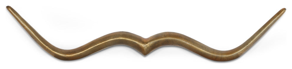 Blackshear Handcrafted Aluminum Mustache Wall Decor, Aged Brass