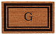 Black Border 18"x30" Monogram Doormat, Letter G