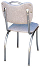 Retro Home Upholstered Handle Back Dining Chair, Cracked Ice Gray
