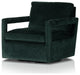 Olson Swivel Chair-Emerald Worn Velvet