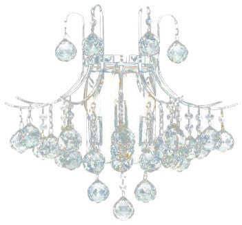 Elegant Toureg Wall Sconce, Chrome Finish With Royal Cut Crystal