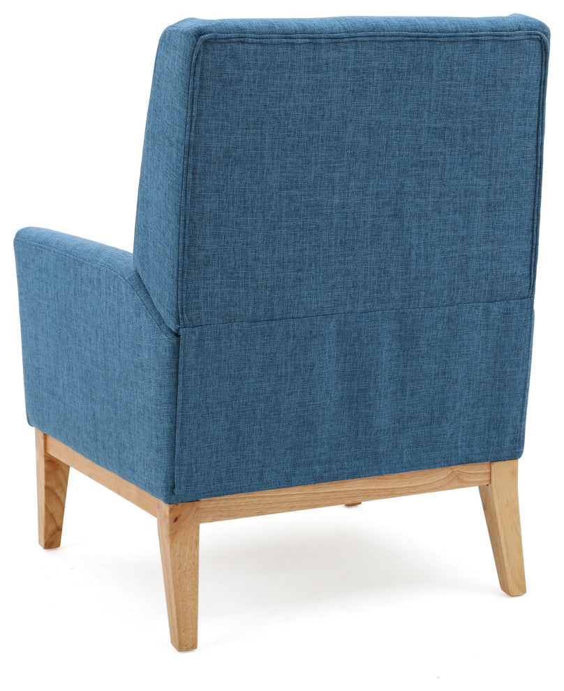 GDF Studio Kronen Mid Century Design Fabric Accent Chair, Muted Blue