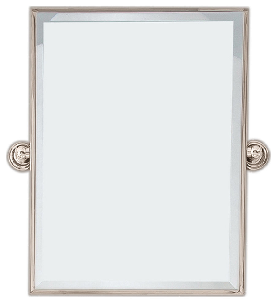 Metal Retangular Mirror 18"x24", Polished Nickel