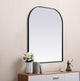 Metal Frame Arch Mirror 36X42 Inch, Black