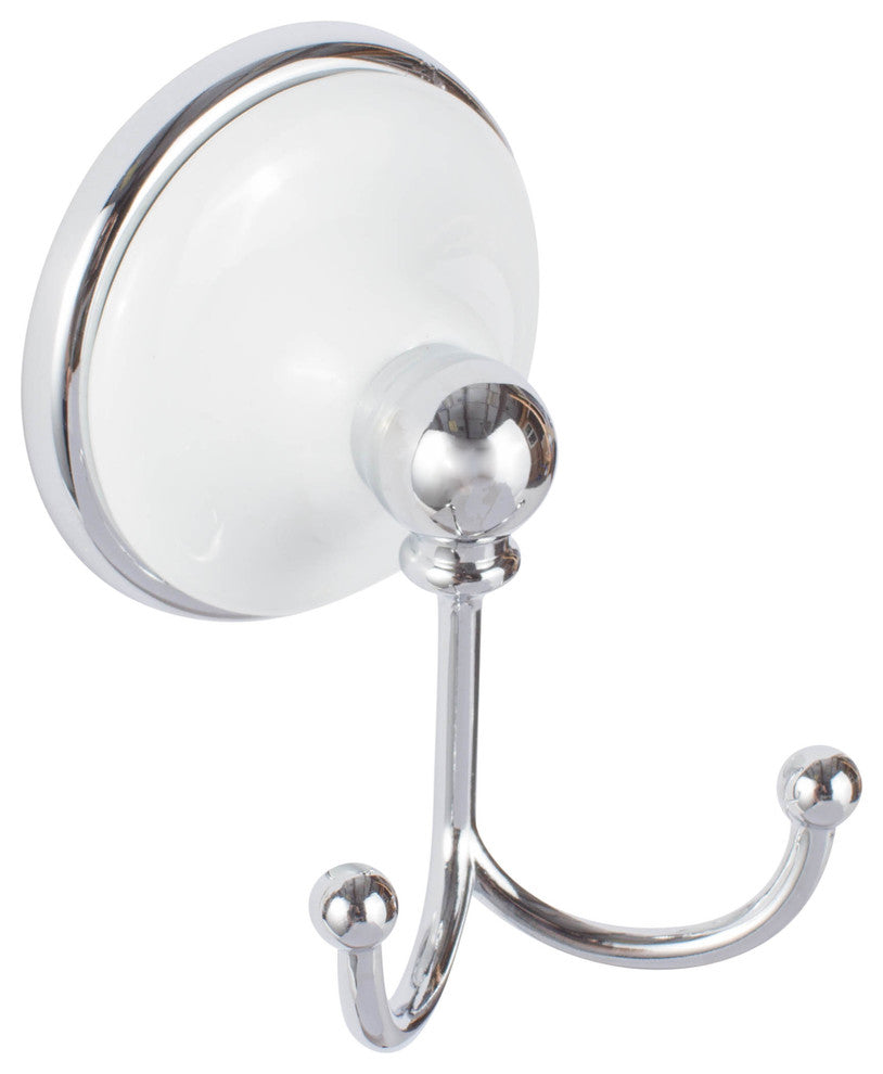 Brighton Bath Series, Robe Hook in Polished Chrome with White Porcelain