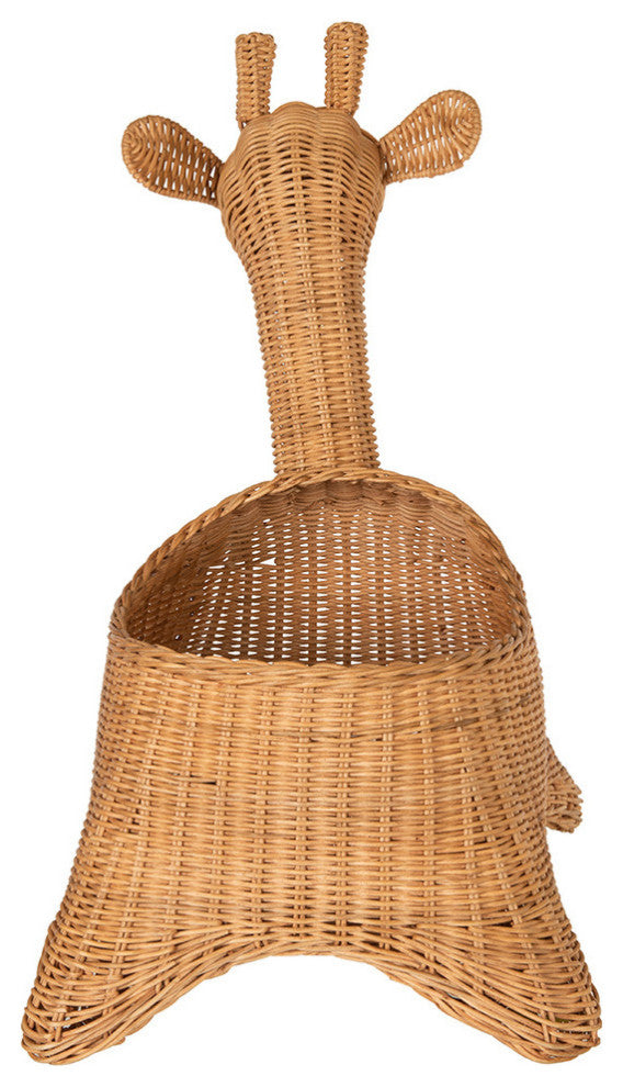Wicker Giraffe Basket, Natural Color