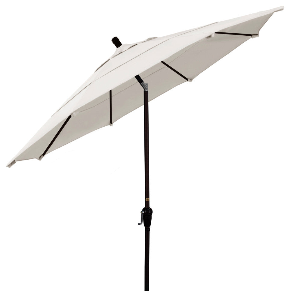 11' Bronze Auto-Tilt Crank Aluminum Umbrella, Pacifica, Canvas