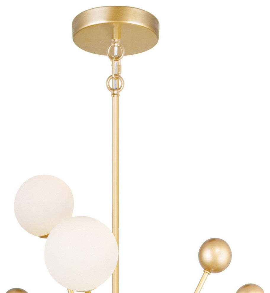 Element 17 Light Chandelier With Sun Gold Finish