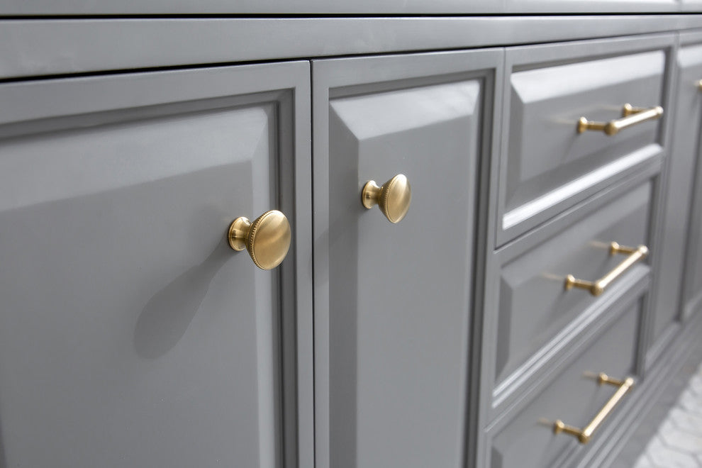 72" Palace Collection With Hardware, Satin Brass Finish, Cashmere Gray, F2-0012