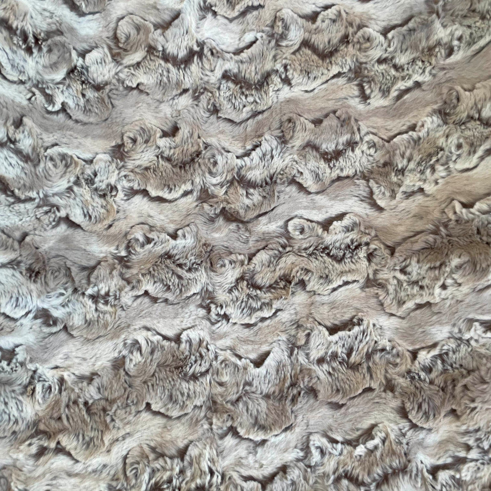 Light Brown Wild Rabbit Faux Fur Luxury Throw Blanket, Blanket 80Lx90W Twin XL