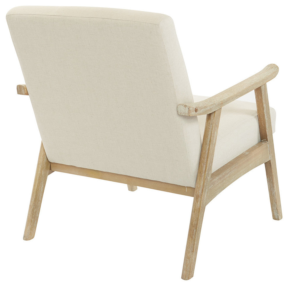 Weldon Chair in Klein Azure Fabric with Brushed Finished Frame, Linen