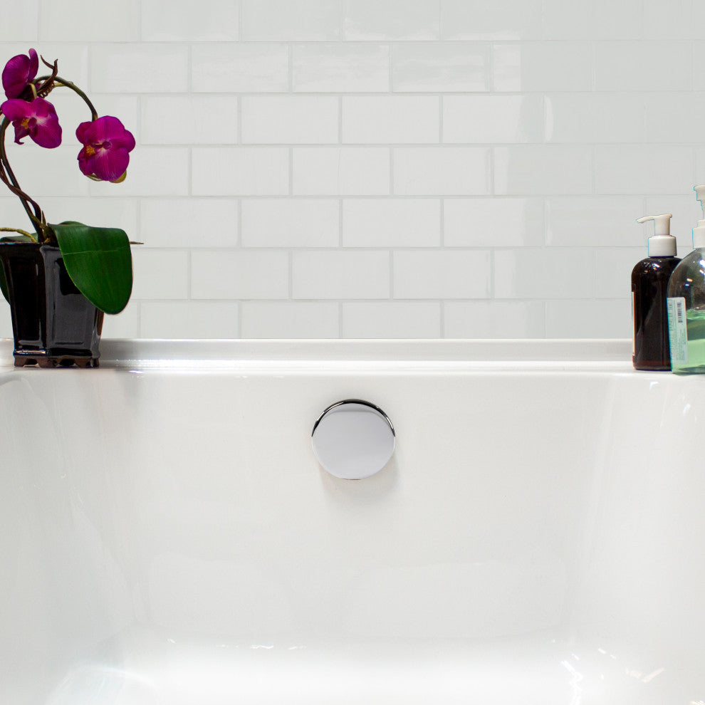 Floating No-Hole Overflow Faceplate In Polished Chrome