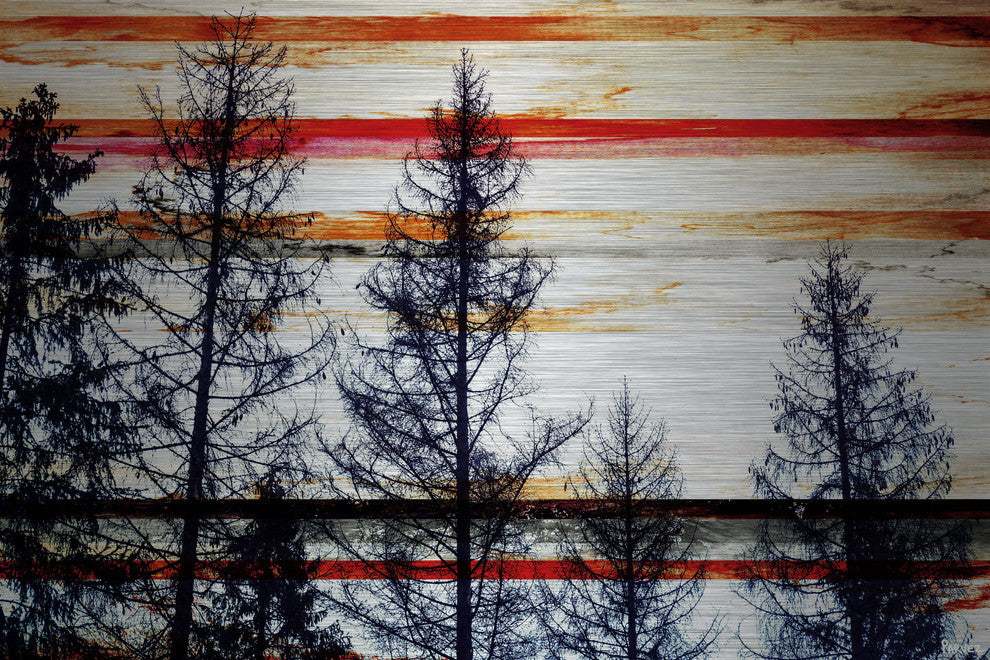 "Red Striped Sky" Print on Brushed Aluminum, 36"x24"