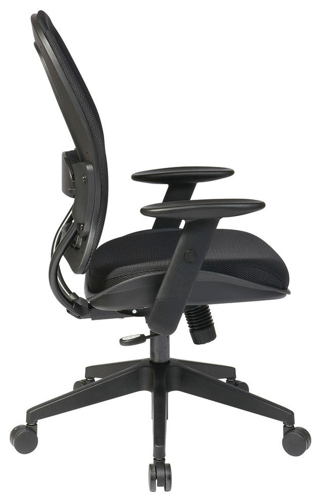 Office Star AirGrid Back and Mesh Fabric Seat Office Chair in Black