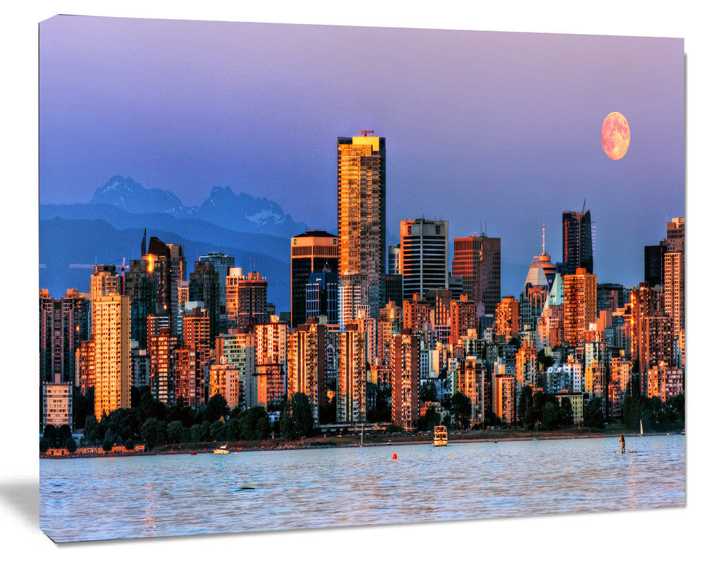 Vancouver Downtown Skyscrapers, Extra Large Canvas Art Print, 40"x30"