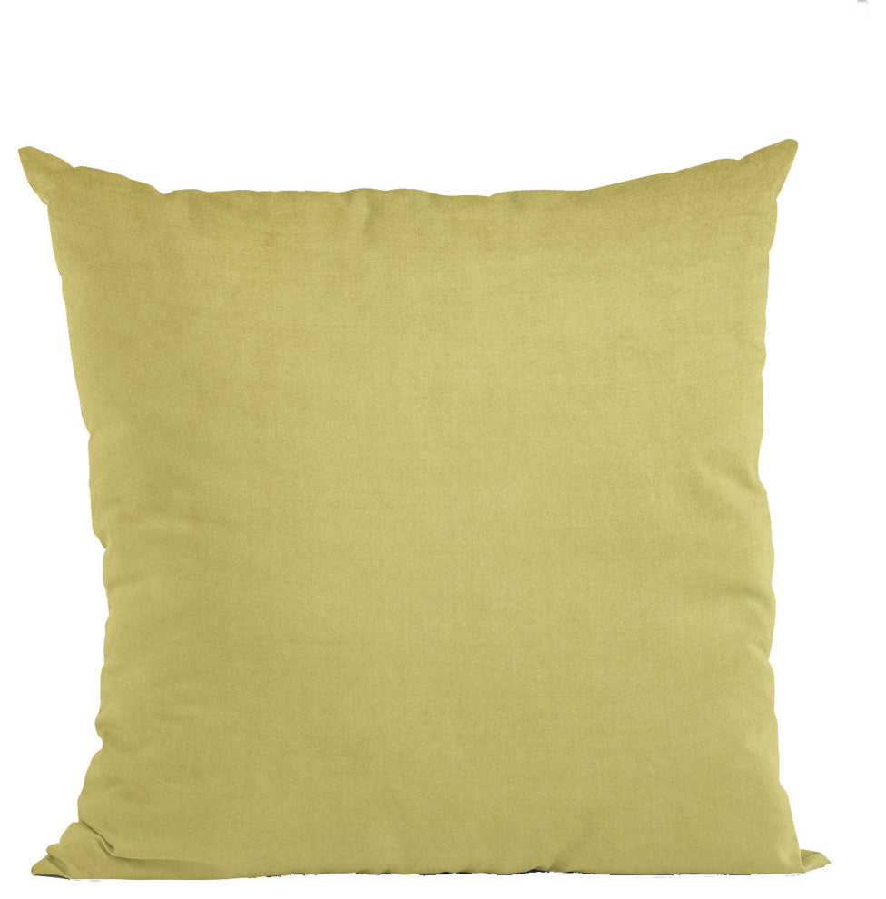 Yellow Solid Shiny Velvet Luxury Throw Pillow, Double sided 20"x30" Queen