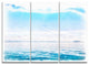 "Blue Horizon Digital Watercolor" Metal Wall Art, 3 Panels, 36"x28"