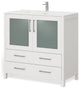 The Pullman Bathroom Vanity, White, 36", Single Sink, Freestanding