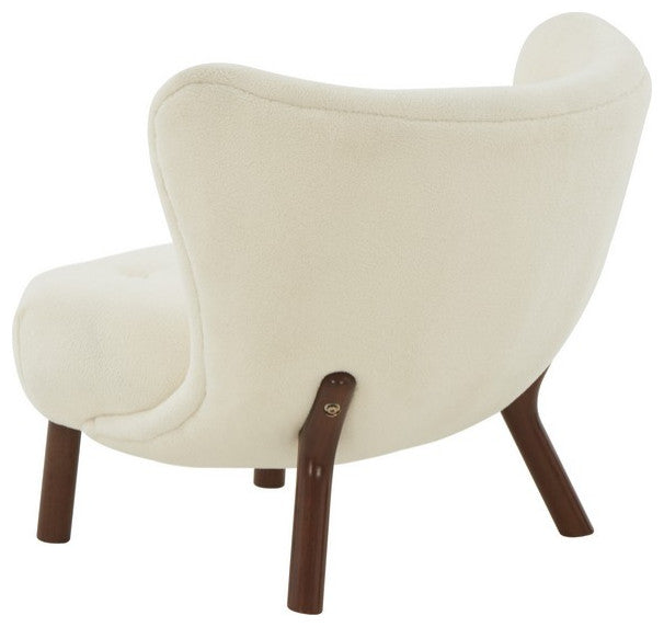 Safavieh Couture Gabriel Modern Wingback Chair Ivory / Dark Brown