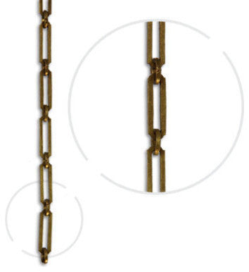 Chain #21, Rectangular With Circular Connecting Rings, Antique Brass