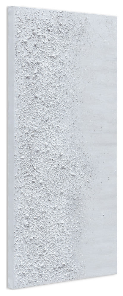 White Snow A Textured Metallic Hand Painted Wall Art Frameless Canvas