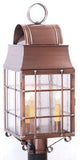 Outdoor Colonial Post Lantern With Handmade Bars, Antique Copper