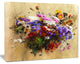 Floral Still with Bunch of Flowers, Floral Art Canvas Print, 20"x12"