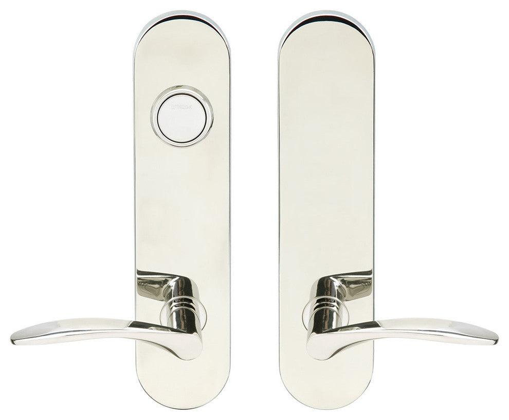 Crest Lever, Tubular Dummy Entry, Dummy Cylinder, LH, Polished Stainless Steel