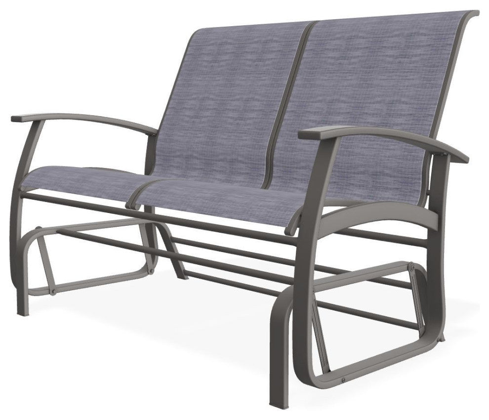 Belle Isle Sling 2-Seat Glider, Brooks/Warm Gray